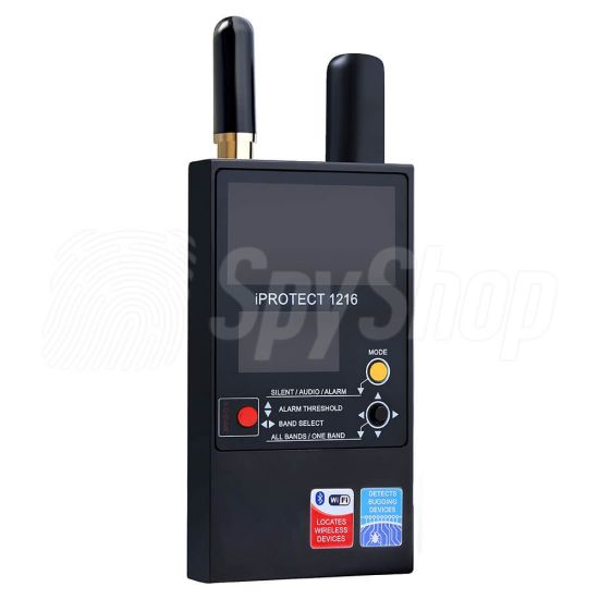 Spy bug detector iProtect 1216  3-band counter-surveillance device for detection of hidden cameras and listening devices