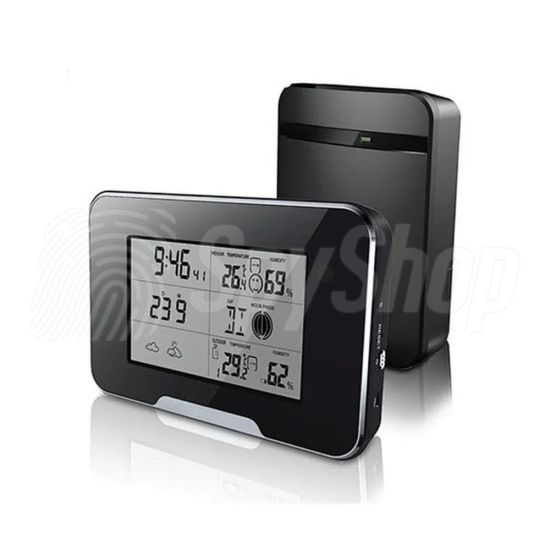 Weather station with hidden camera DVR-244 - WiFi, 90° viewing angle, motion detection up to 6m