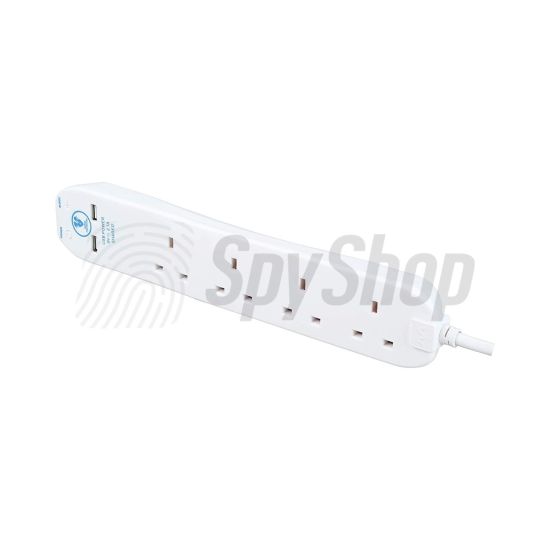UK Extension lead with GSM bug - 4 socket, 2 m, 2 USB ports