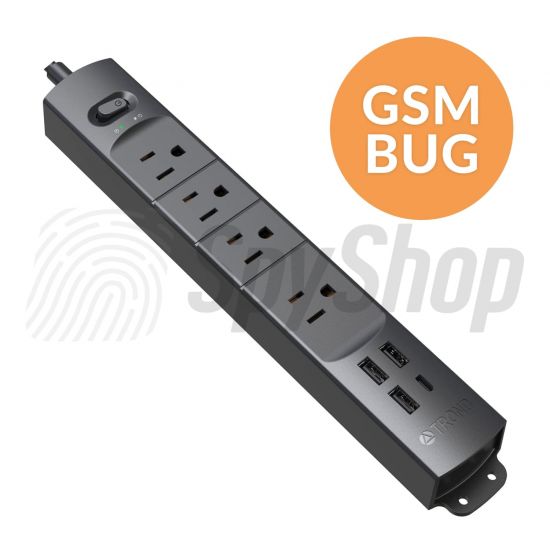 GSM bug in a US Extension Lead with USB, Ultra Thin Flat Plug