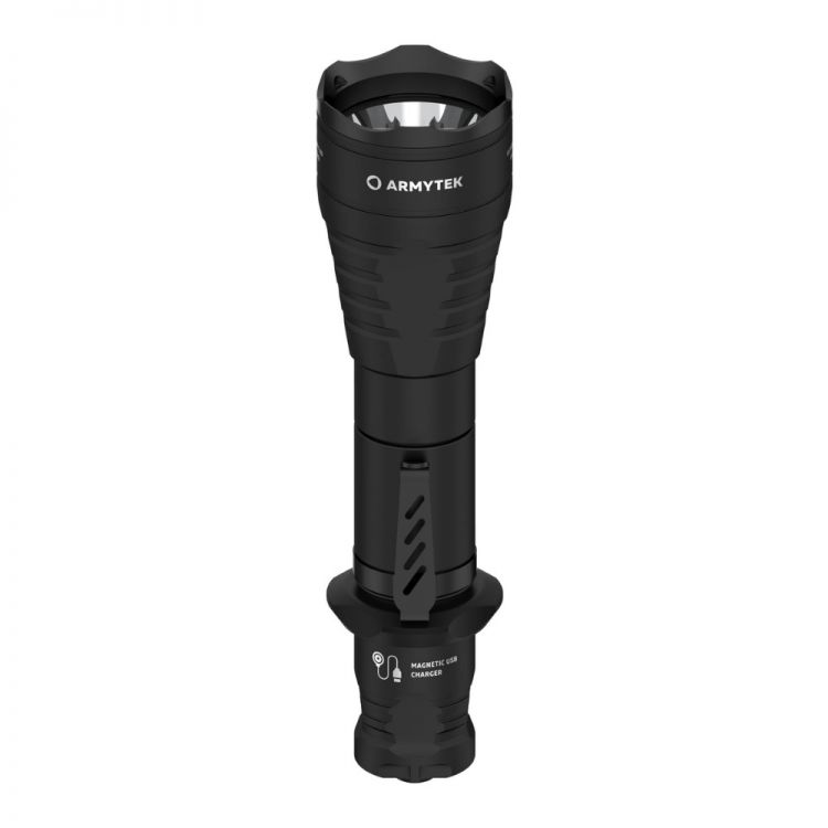 Durable tactical torch - Armytek Predator Pro - 1500 lm, range up to 501 m, USB magnetic charger