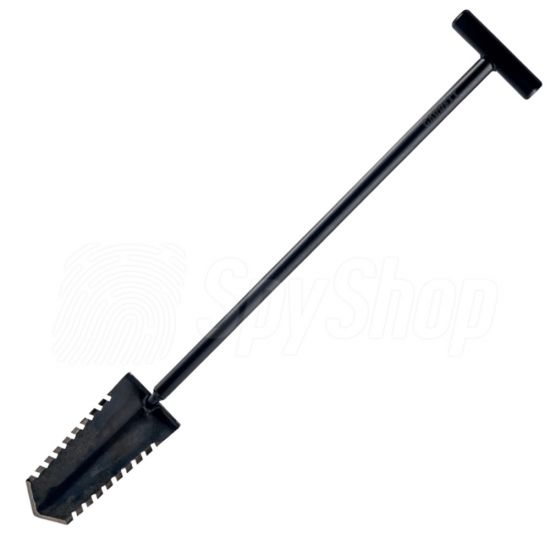 Detectorist's shovel - Garrett Razor Relic Shovel - serrated blade for turf and roots, built-in bottle opener