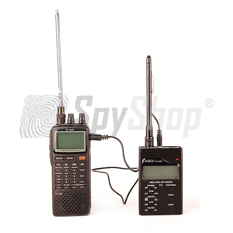 Aceco FC-3002 and ICOM IC-R20 wiretaps detecting and locating set