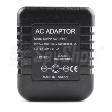 UK-type AC adapter hidden camera - Lawmate PV-AC10FHD