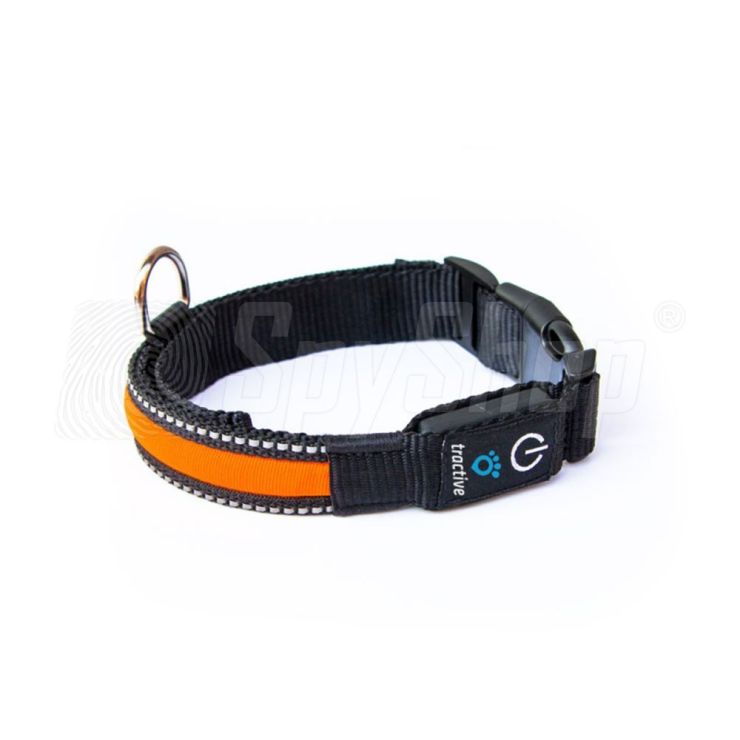 Dog collar for the Tractive GPS Tracker with LED diodes