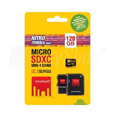 Memory card Strontium microSDHC 128GB with quick transfer 70MB/s