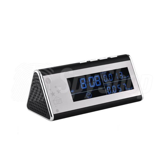 Spy camera WiFi DV-45C hidden in an alarm clock for 24/7 monitoring